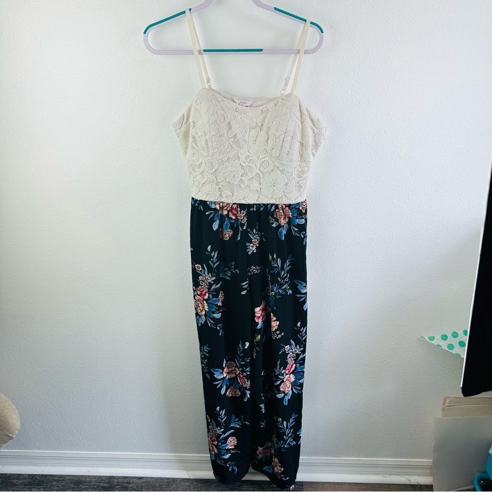 Candies Lace Top Floral Jumpsuit Vintage Y2K Size XXL